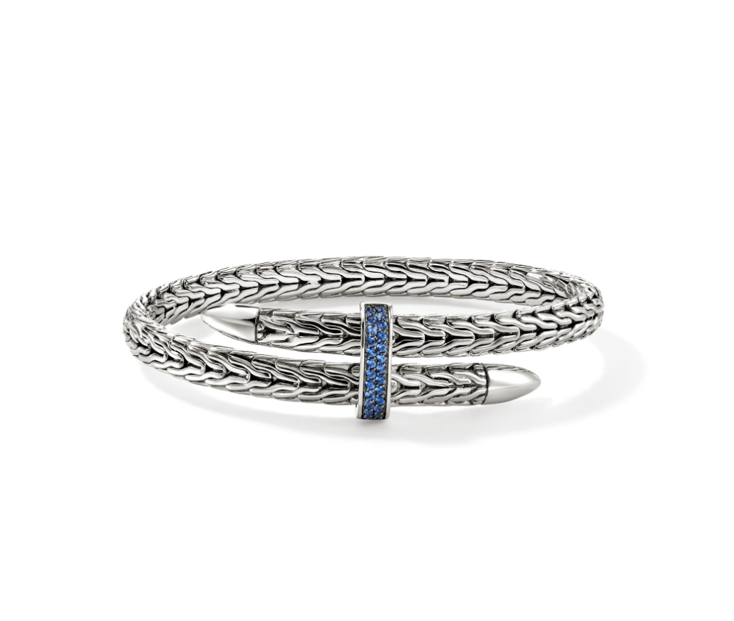 John Hardy Sapphire Sterling Silver Cuff Bracelet