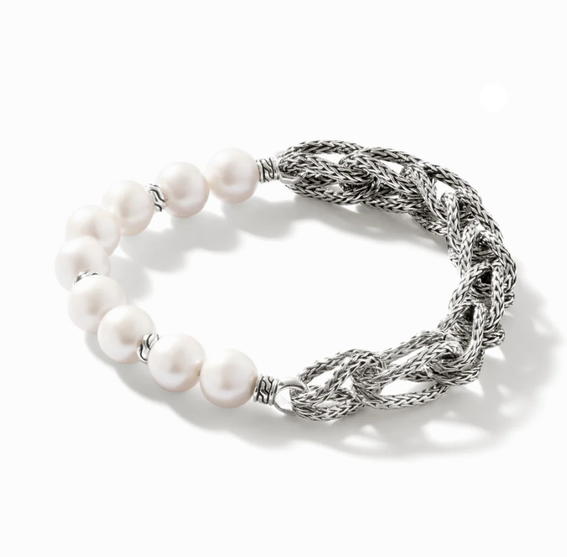 John Hardy Classic Chain Pearl Chain Bracelet