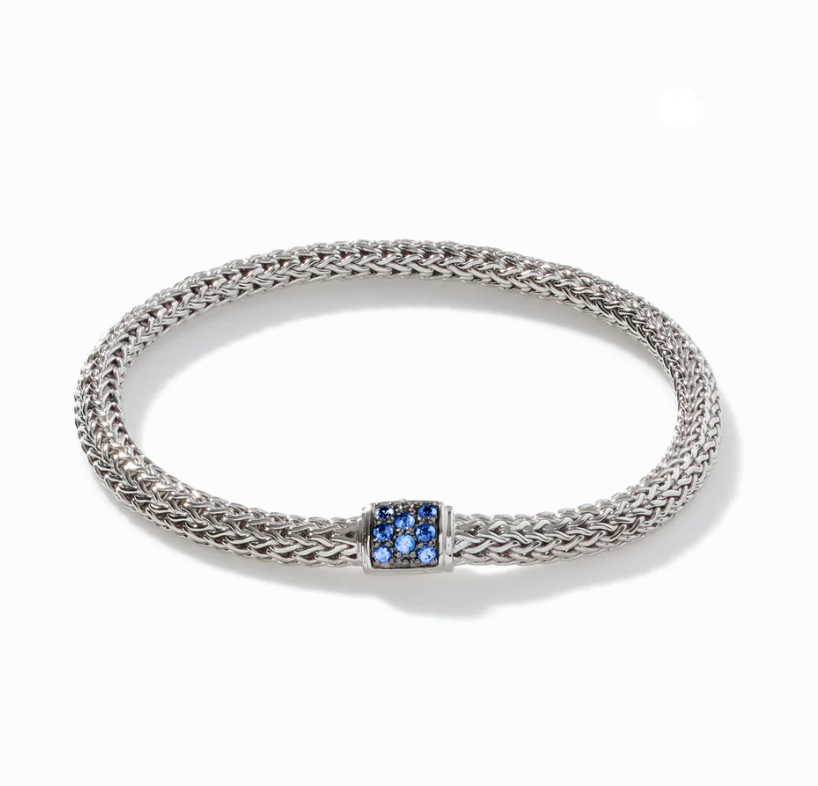 John Hardy Sapphire Polished Sterling Silver Flex Bracelet