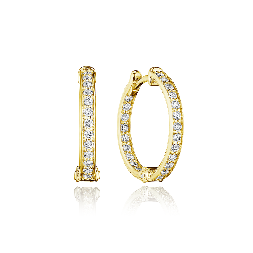 Verragio Diamond in 18K Polished Yellow Gold Hoop Earrings