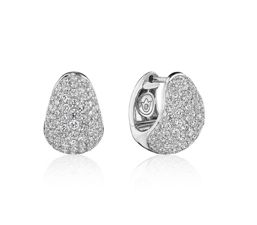 Verragio Diamond in 18K Polished White Gold Huggie Earrings