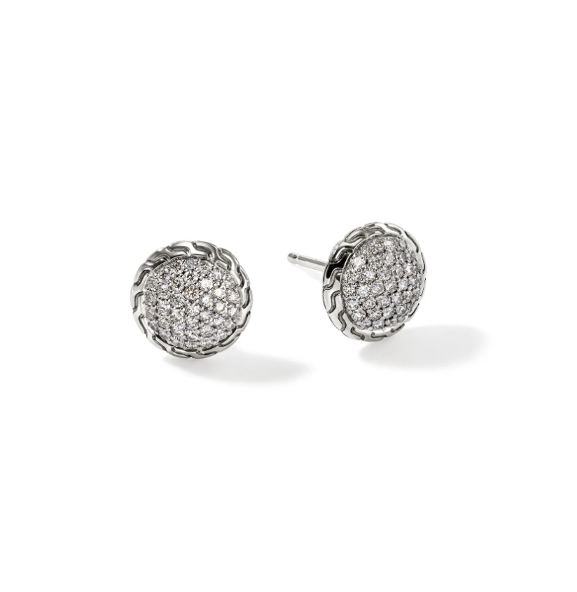 John Hardy Diamond Sterling Silver Post Earrings