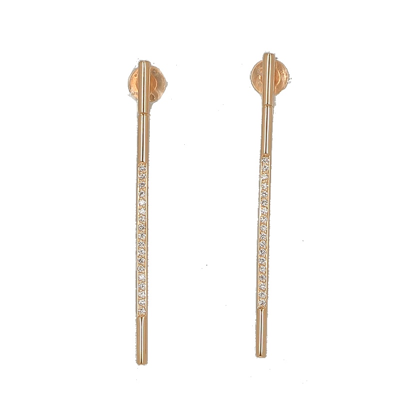 Pesavento Elegance Diamond in 18K Polished Yellow Vermeil Drop Earrings
