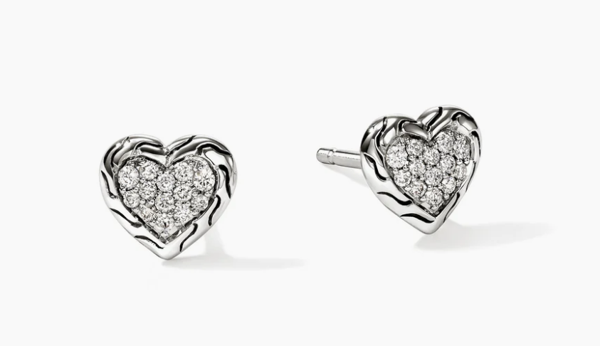 John Hardy Diamond Polished Silver Sterling Silver Post Earrings