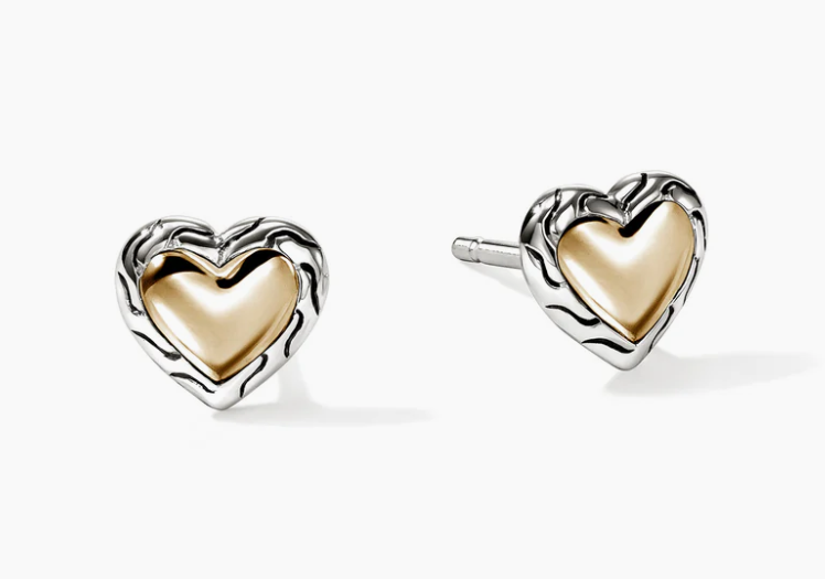 John Hardy Polished Two-Tone Sterling Silver Post Earrings