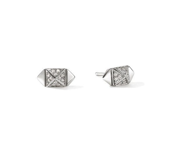John Hardy Diamond Polished Silver Sterling Silver Post Earrings