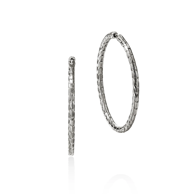 John Hardy Classic Chain Silver Sterling Silver Hoop Earrings