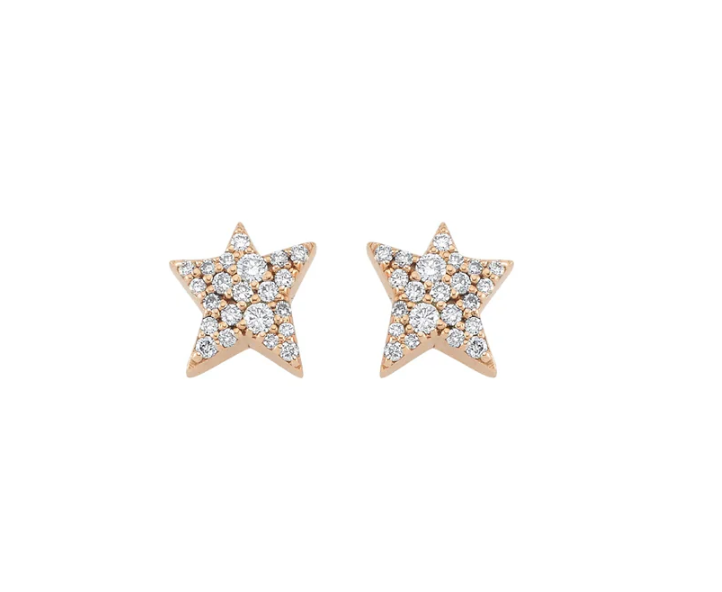 Bee Goddess Diamond in 14K Polished Rose Gold Post Earrings