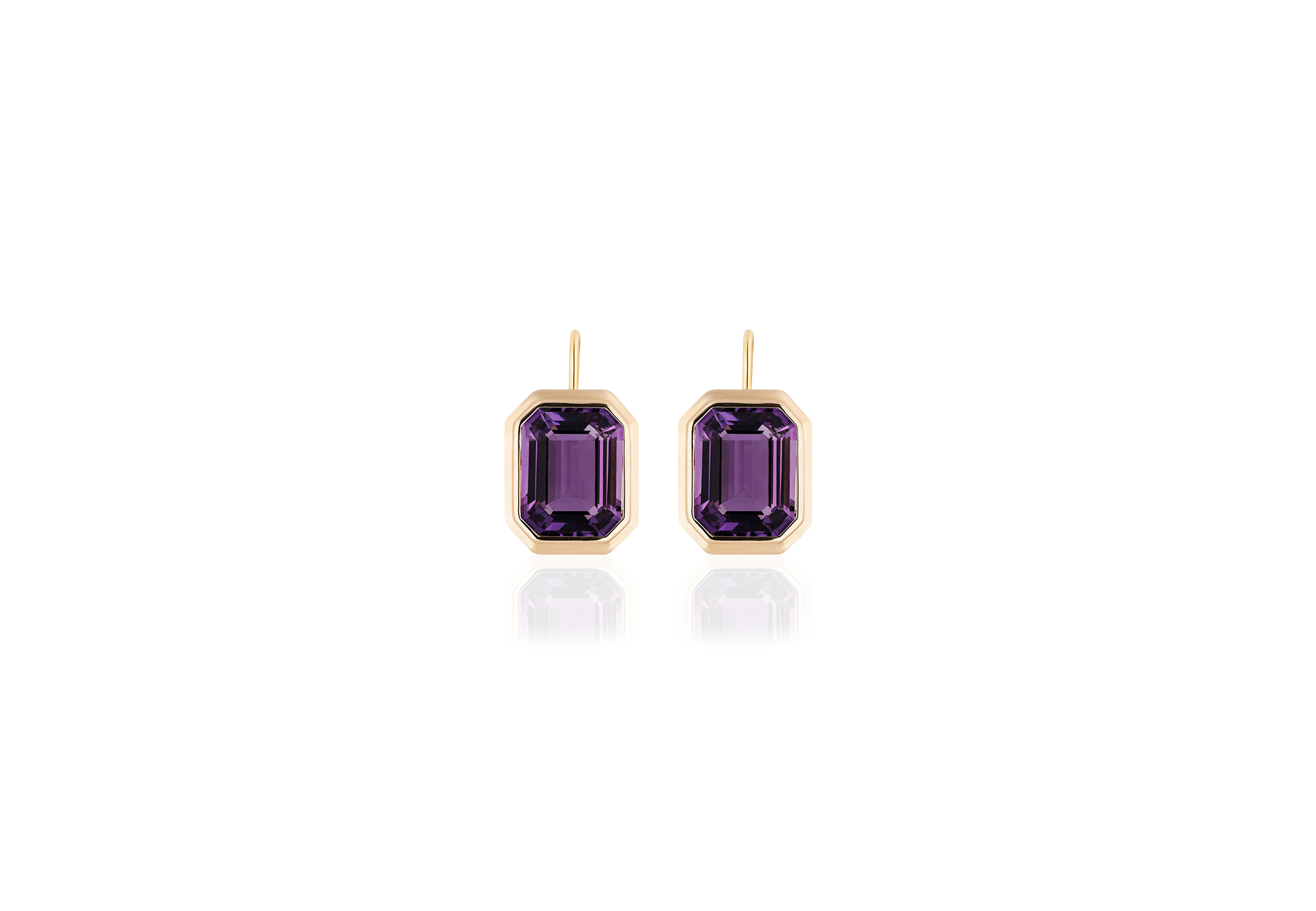 Goshwara Manhattan Amethyst in 18K Polished Yellow Gold Drop Earrings