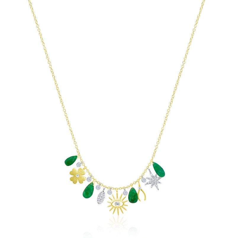 MEIRA T Emerald 14K Polished Yellow Gold Chain Necklace