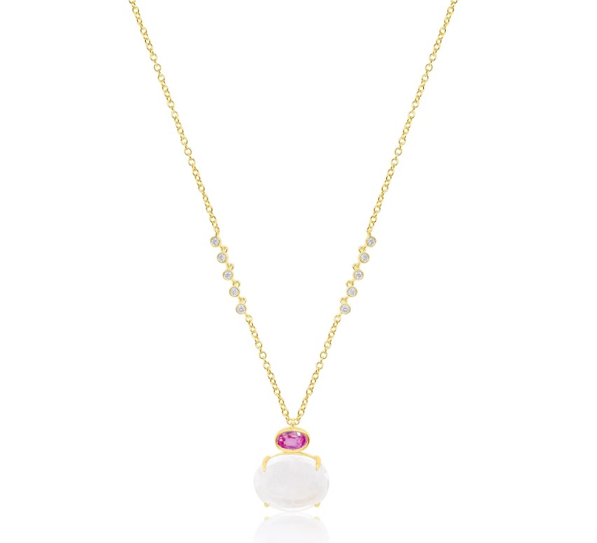 MEIRA T Moonstone 14K Polished Yellow Gold Pendant Necklace
