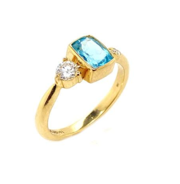 COOMI Diamond 18K Yellow Gold Band Ring
