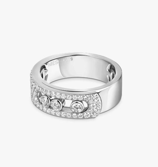 Messika Move Diamond 18K White Gold Band Ring