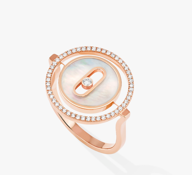 Messika Move Diamond Polished Pink Gold Band Ring