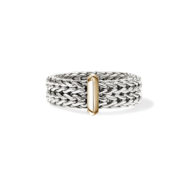 John Hardy 18K Two-Tone Sterling Silver Band Ring