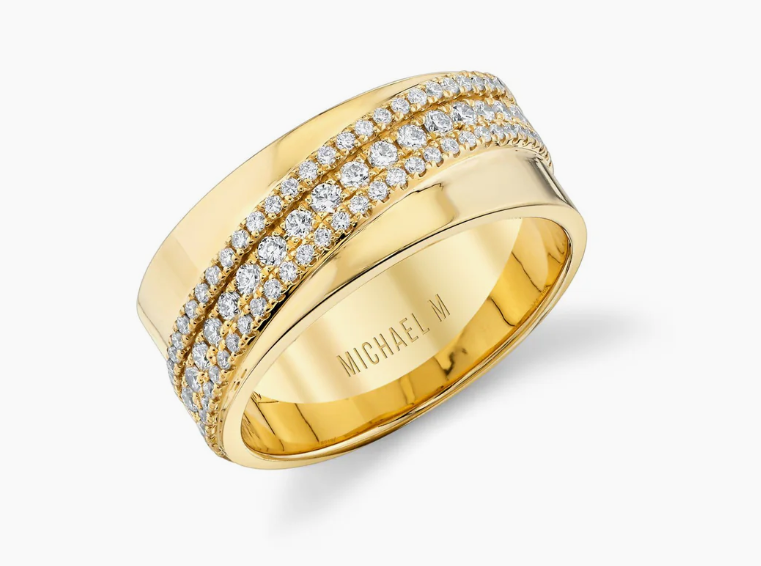 Michael M Diamond 18K Polished Yellow Gold Band Ring