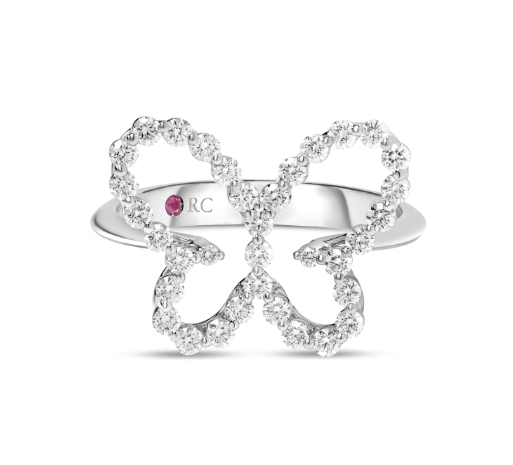 Roberto Coin Diamond 18K Polished White Gold Band Ring