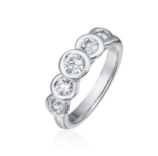 Gumuchian Diamond 950PTK Polished Silver Platinum Band Ring